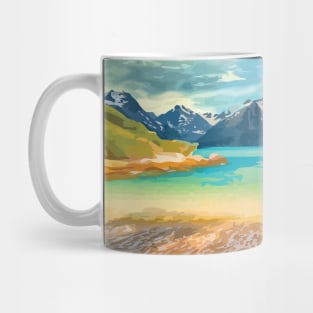 Sea Beach and Mountain Art Mug